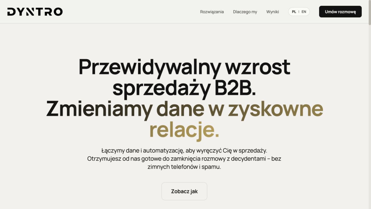 Widok strony DYNTRO