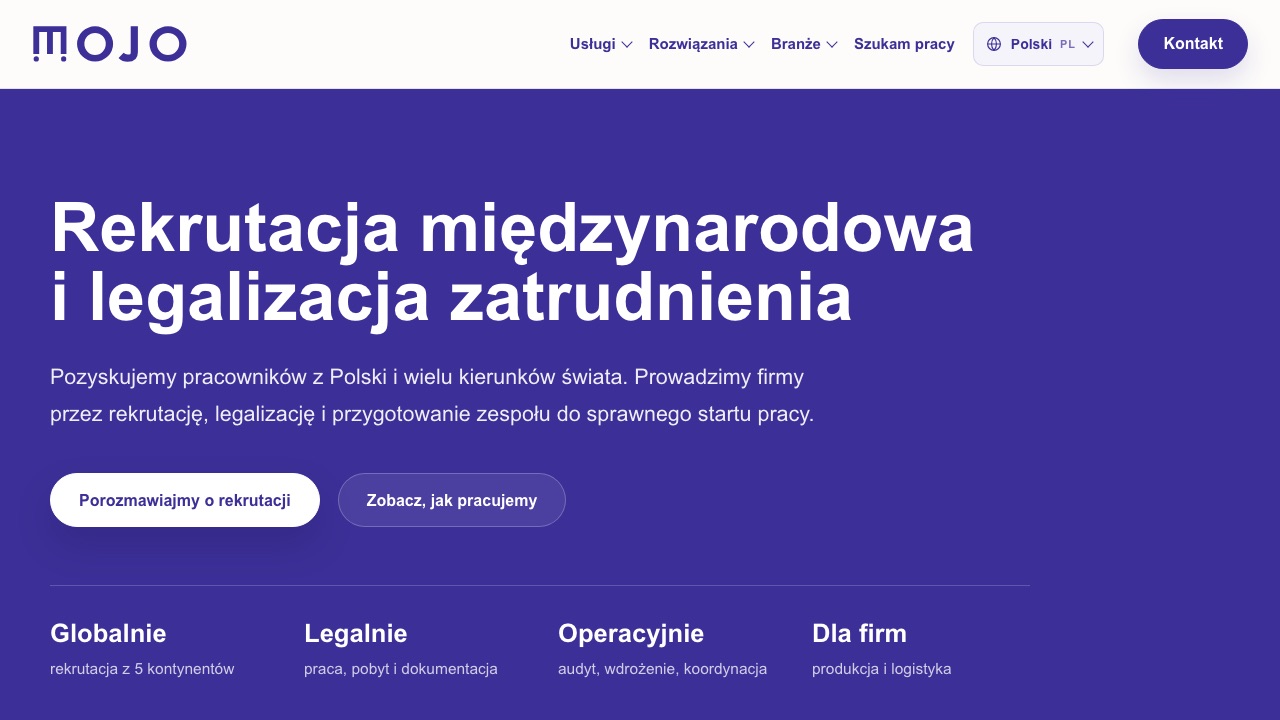 Widok strony Grupa MOJO